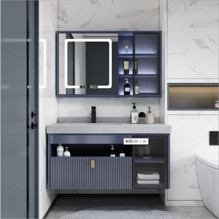 Intelligent Rock Plate Integrated Basin Bathroom Cabinet Combination Light Luxury Wash Basin Cabinet Simple Toilet Washstand