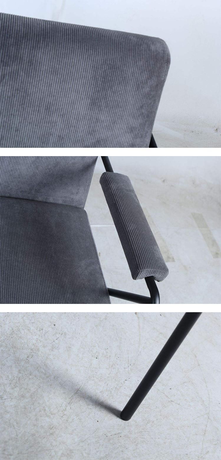 Home Living Room Hotel Furniture Sofa Fabric Metal Lounge Chair Modern Sofa Chair