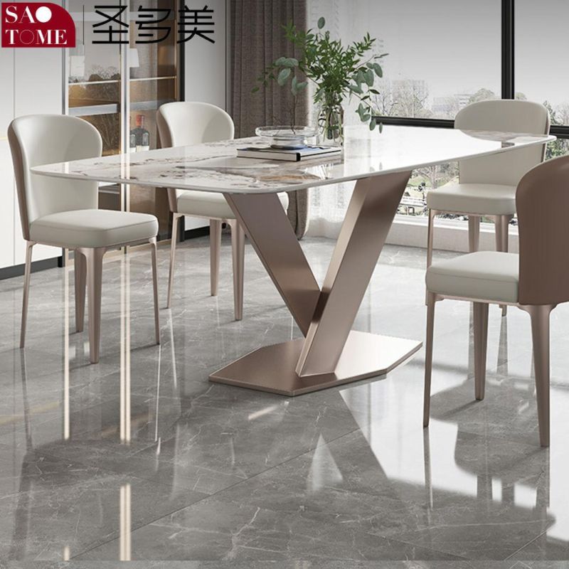 Modern Rock Board Furniture Cross Table Dining Table