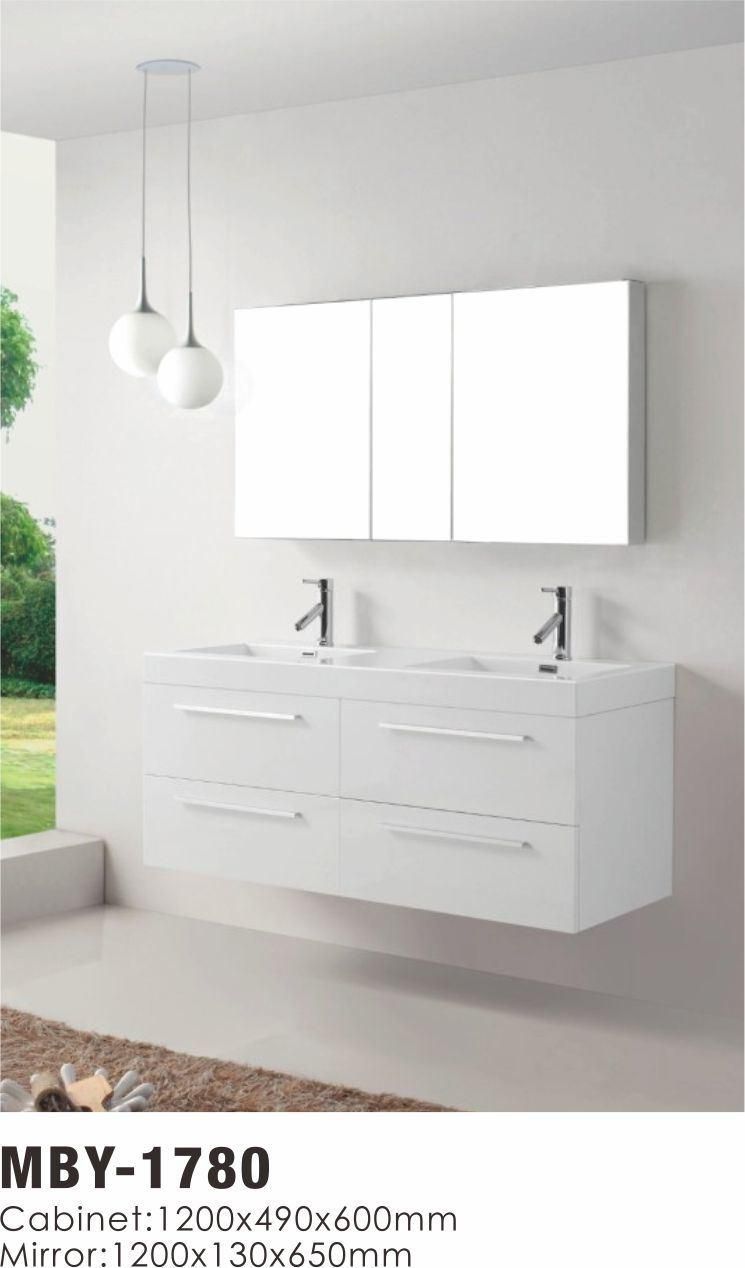 Double Basin Hot Sale Melamine Bathroom Cabinet