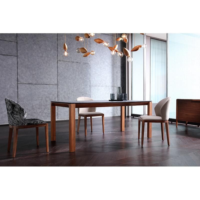 Foshan Home Furniture Supplier Chinese Style Modern Hotel Restaurant Furniture Wooden Solid Wood Dining Table Furniture for Villa