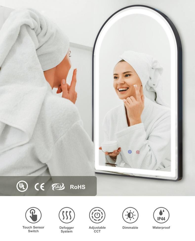 Arch Shape Illuminated Fogless LED Lighted Bathroom Mirror