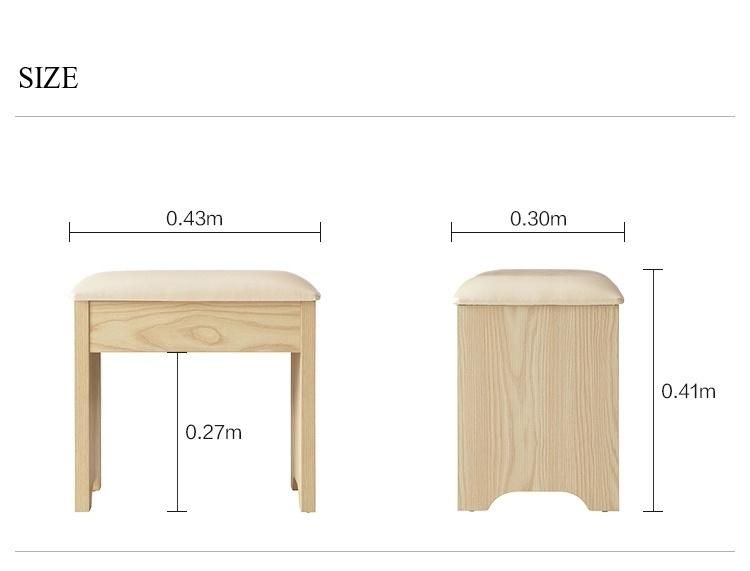 Simple Design Dressing Table with Stool and Mirror Customized Factory Supply