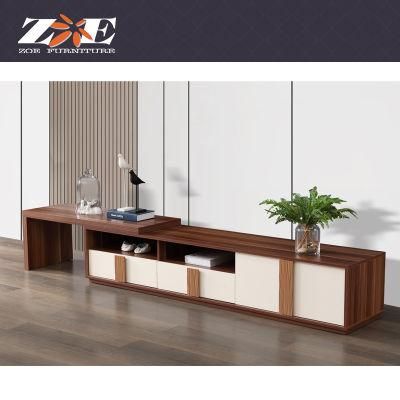 Modern Chinese Wooden MDF Hotel Furniture Living Room Cabinets Set Wall Unit TV Stands