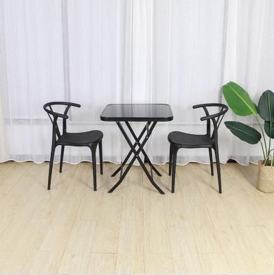 Modern Balcony Small Table and Chair Tea Table Tea Shop Chair Outdoor Leisure Dining Courtyard Table and Chair Three-Piece Set