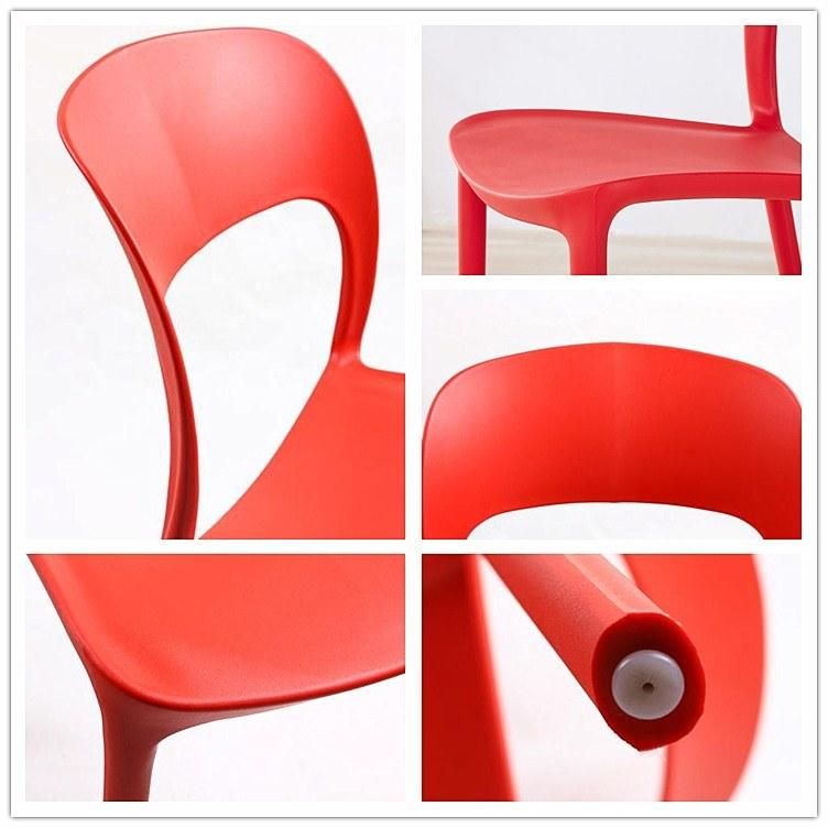 Nordic Plastic Dining Chair Simple Modern Coffee Dining Table Set Backrest Plastic Chair