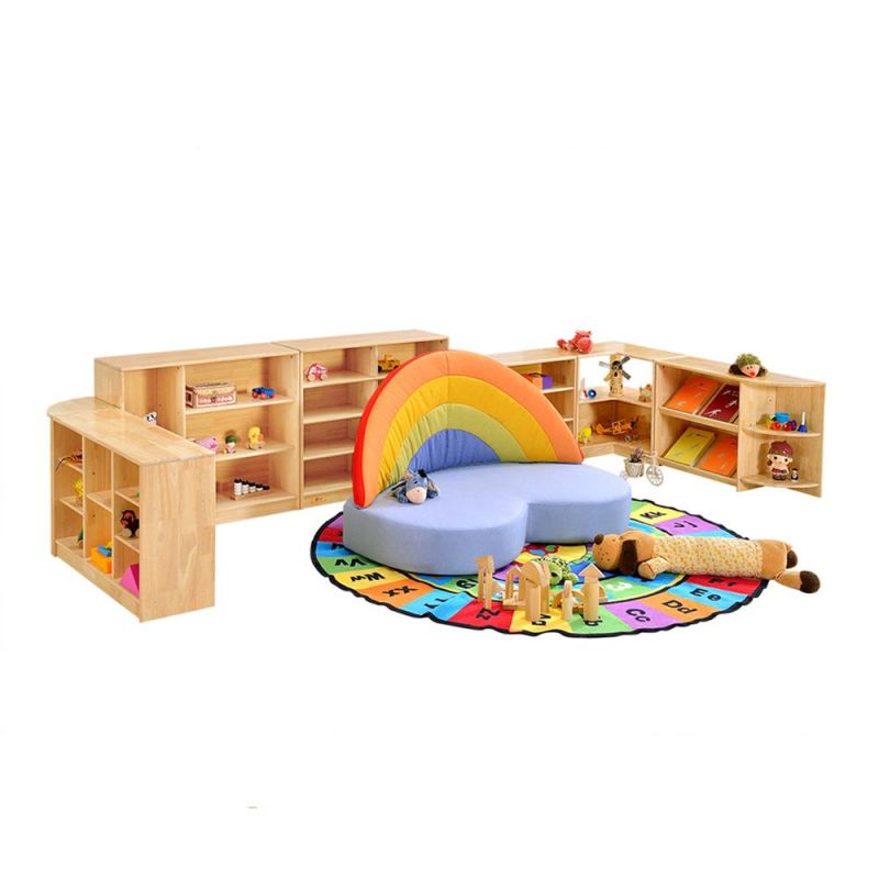 Modern Wooden Cabinet for Kindergarten Kids, Preschool and Classroom Nursery Furniture, Daycare School Baby Bedroom Toy Storage Cabinet