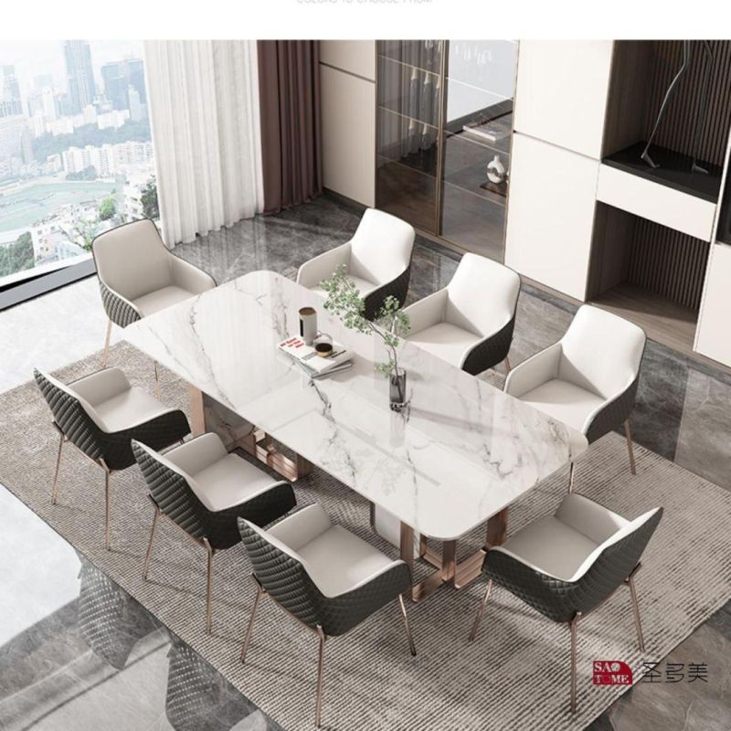 Italian Style Design Living Room Dining Room Furniture Metal Base Dining Table