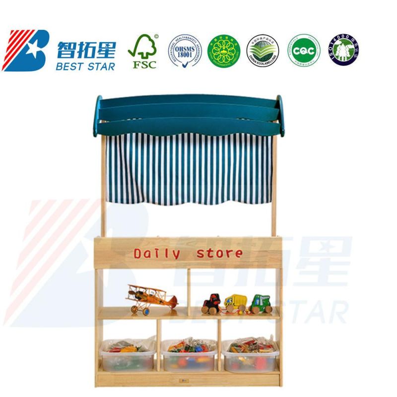 Kindergarten Preschool Kids Indoor Playground, Nursery School Kids Dramatic Play, Dress up and Role-Play Supermarket Puppet Play Furniture