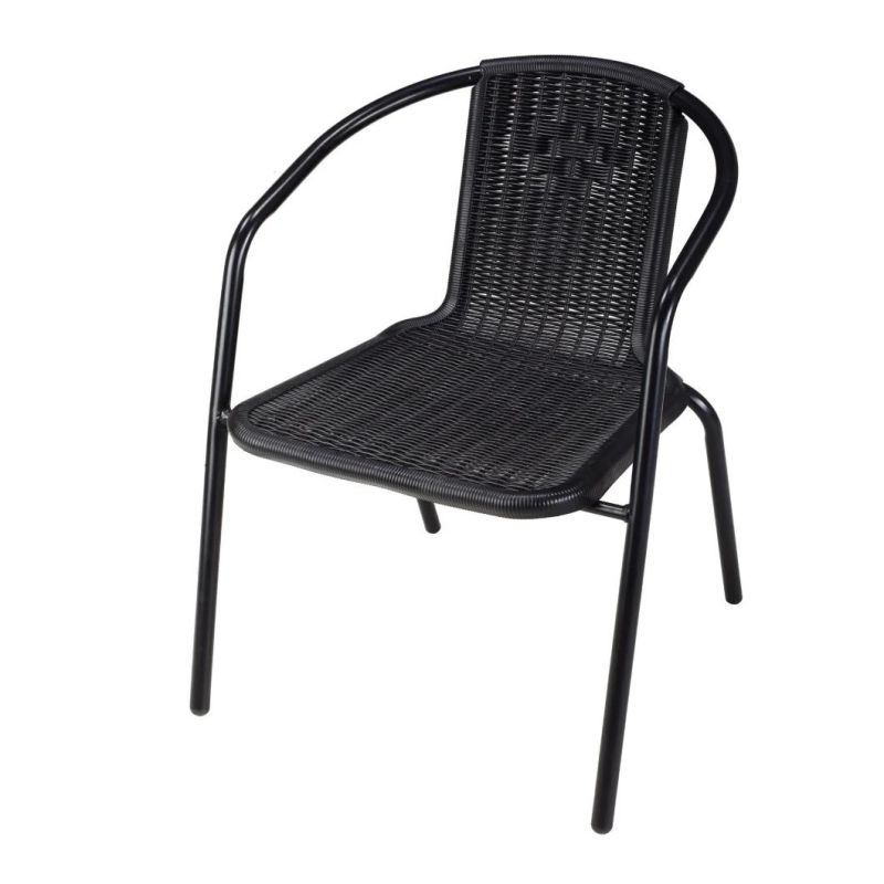 Hot Sale Modern Furniture Stackable Living Room Furniture Rattan-Look Plastic Dining Chair