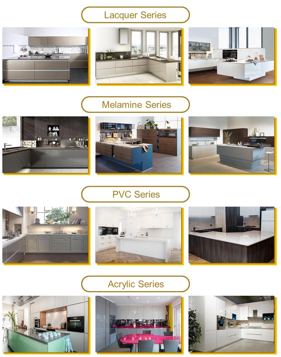 Australian Modular White Lacquer and Melamine Modern Kitchen Cabinets