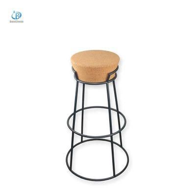Nordic Wrought Iron Bar Chair Home Cork Bar Chair Creative Coffee Shop Design Chair