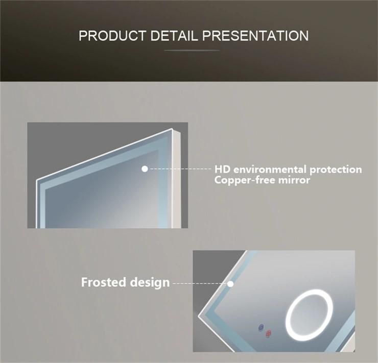 Waterproof Anti Fog Bathroom Vanity LED Illuminated Wall Mirror