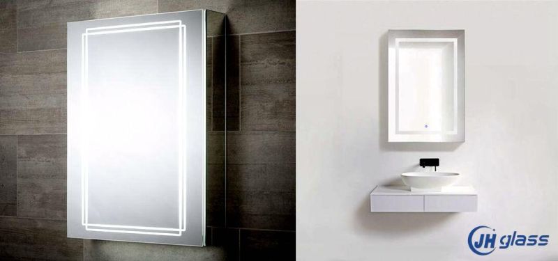 Rectangle New Design Single Door Modern Style Vanity Aliuminum Bathroom Cabinet with LED Mirror