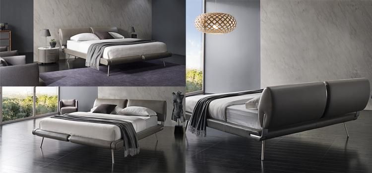 Modern Minimalist Design Bed Leather Bed King Bed Queen Bed for Home and Hotel Gc1700