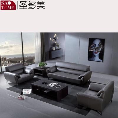 Modern Home Furniture Office Comfortable Cowhide Finish Sofa