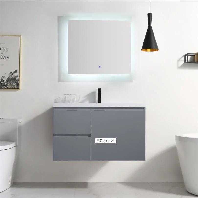 Factory Wholesale Modern and Simple Plywood Bathroom Vanity with Ceramics Top