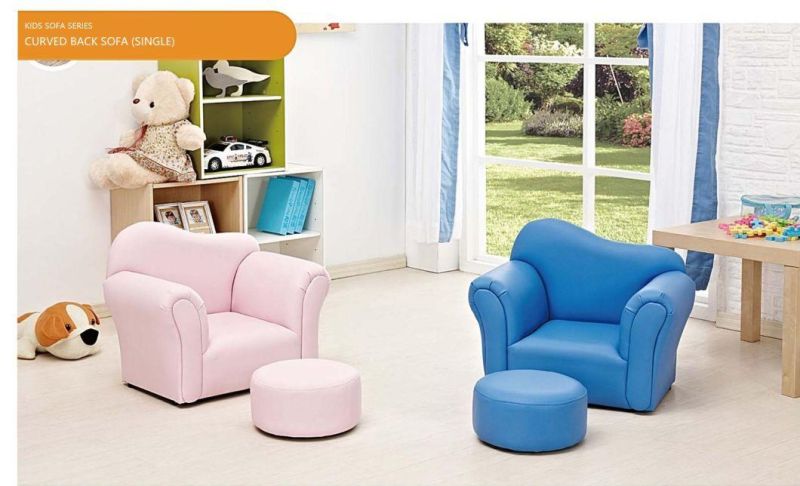 Whole Sale Kids Sofa, PVC Leather Princess Sofa with Crystal, Children Armchair with Ottoman, Toddlers Sofa, Children Fashion Sofa