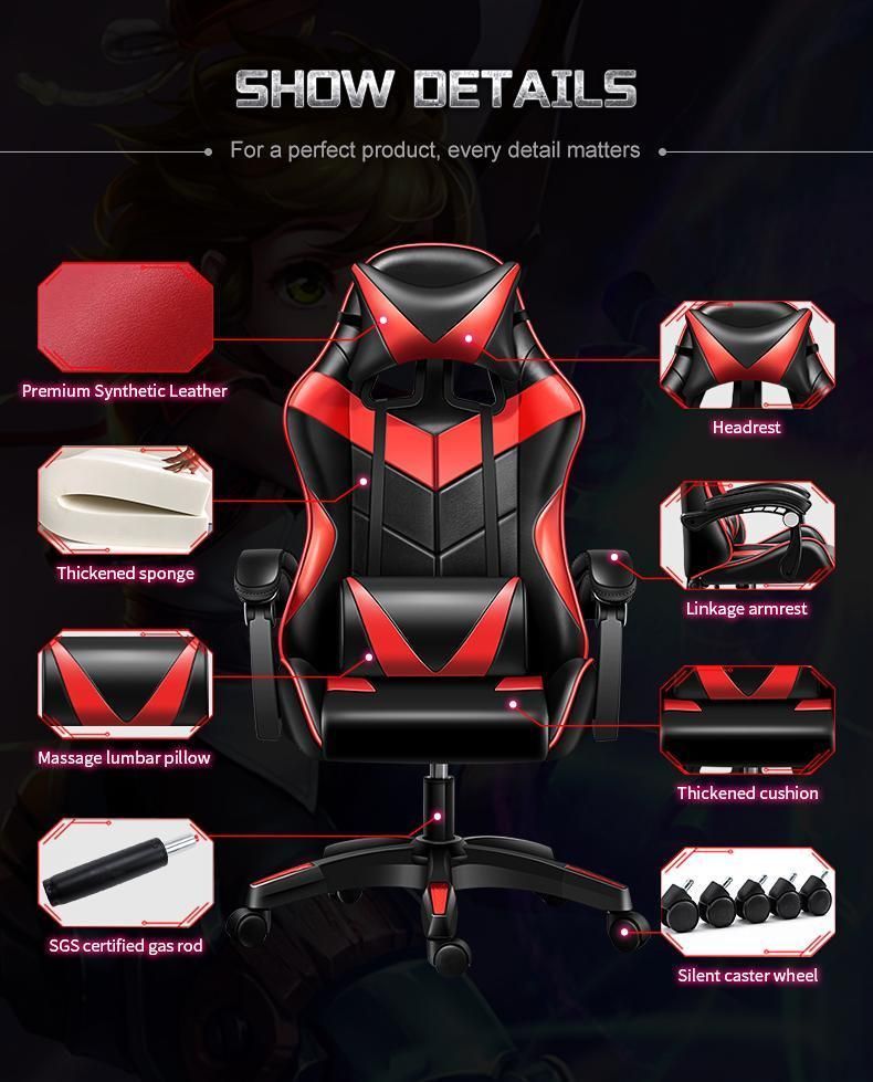 Amazon Hotsale Modern Synthetic Leather Silla Gamer Computer PC Gaming Racing Esports Chair