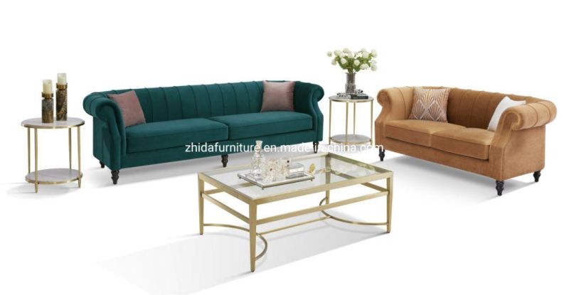 Zhida Furniture Eurpean Modern Design Home Living Room Upholstery Fabric Sofa Set