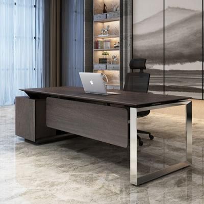 Dark Walnut Color Modern Melamine Executive Office Table