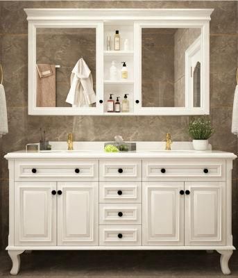 Light Luxury Intelligent Nordic Bathroom Cabinet Solid Wood American Style