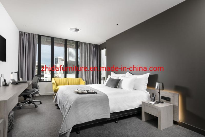 Chinese Customized Export Luxury Modern Hotel Project Bedroom Sets Wooden Furniture