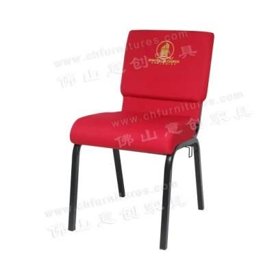 Modern Gold Logo Red Back Book Bag Connection Buckle Church Worship Chair Wedding Chair