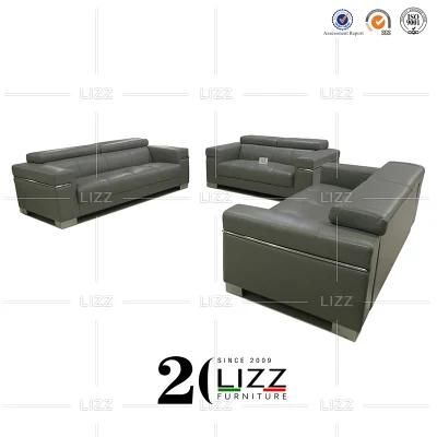 Lizz Manufacture European Leisure Sectional Living Room Furniture Set Modern Leather Sofa Set