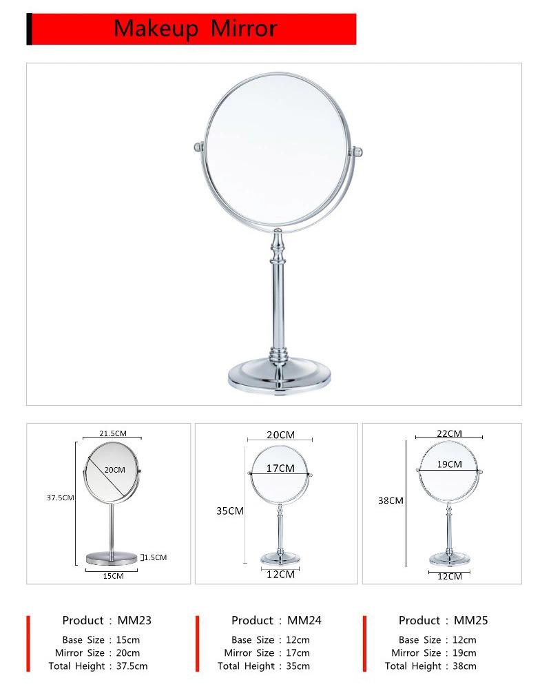 Customization Bathroom 8 Inch Bright Silver 2X/3X/5X Magnifying Beauty Makeup Mirror Punch-Free Bathroom Vanity Mirror