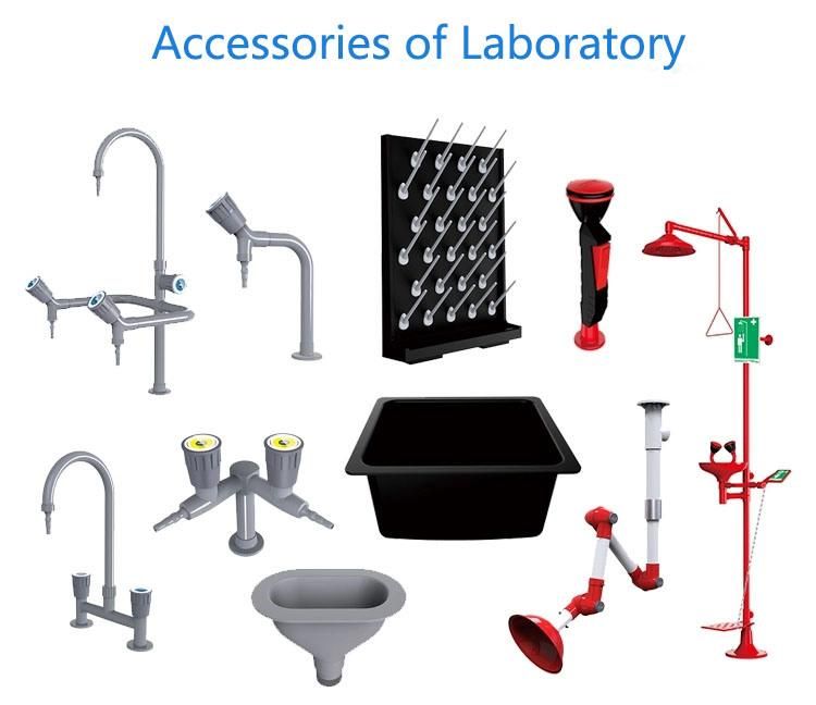 School Steel Lab Furniture with Reagent Shelf, Hospital Steel Lab Bench Board/