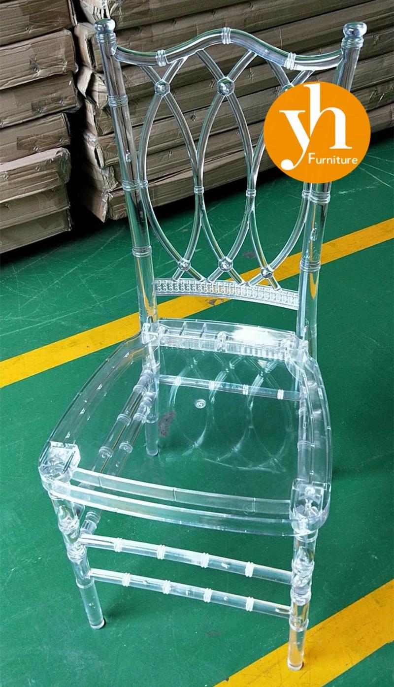 Trendy Gold Resin Plastic Disassembly Hotel Crown Chair Wholesale Classic Upholstered Restaurant Furniture Event Banquet Wedding Chair