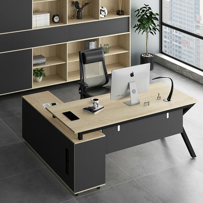 Newest Modern Design Steel Leg CEO Office Wooden Executive Desk