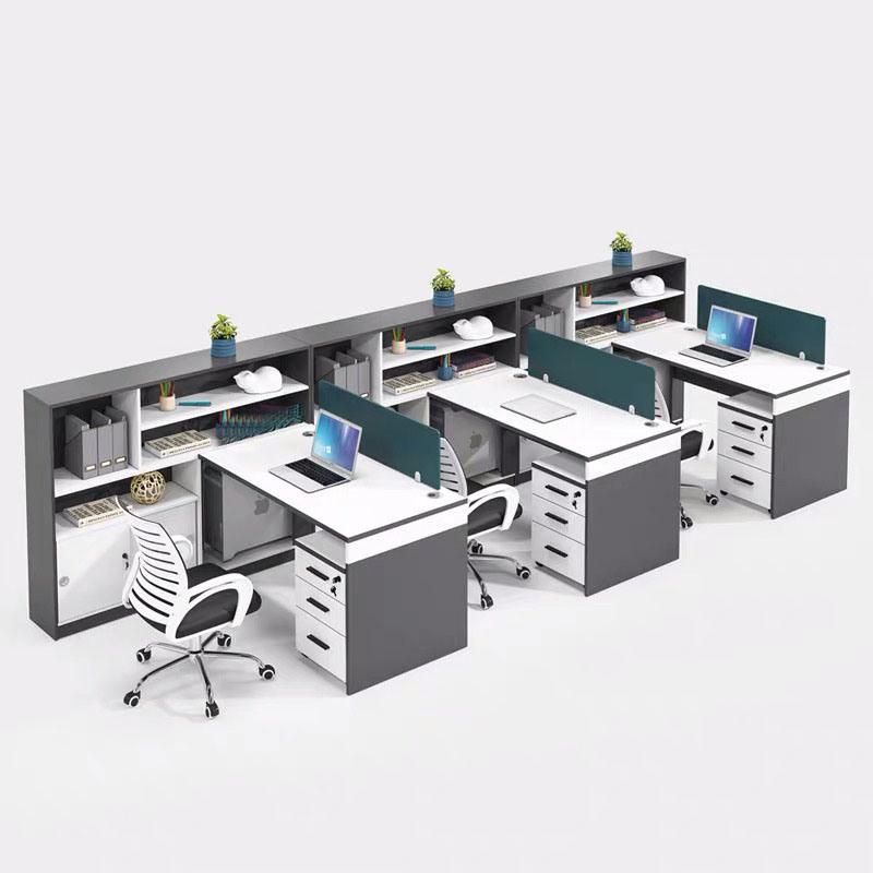 Modern Green 4 Person Computer Desk 4 Person Table Office Workstation Desk