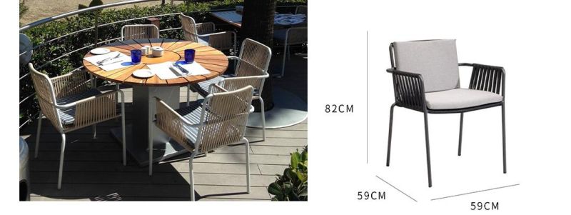 Industrial French Restaurant Furniture Optional PE Wicker Rattan Chair with Cushion