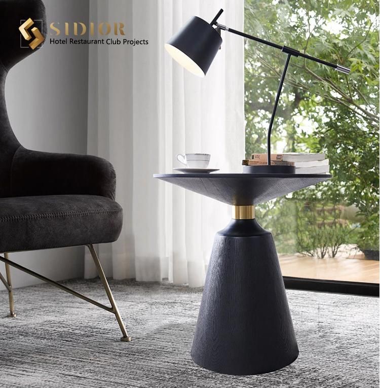 Modern Restaurant Furniture Black Steel Frame Marble Stone Round Dining Table