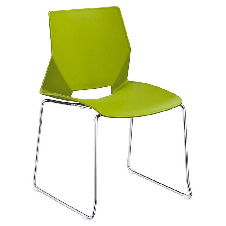 Home Furniture Modern Design Dining Room Stacking Office Chairs PP Seat Dining Chairs with Metal Leg