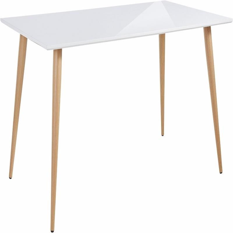 Simple Thin Rectangular Modern Wooden White Dining Table Furniture for Restaurants