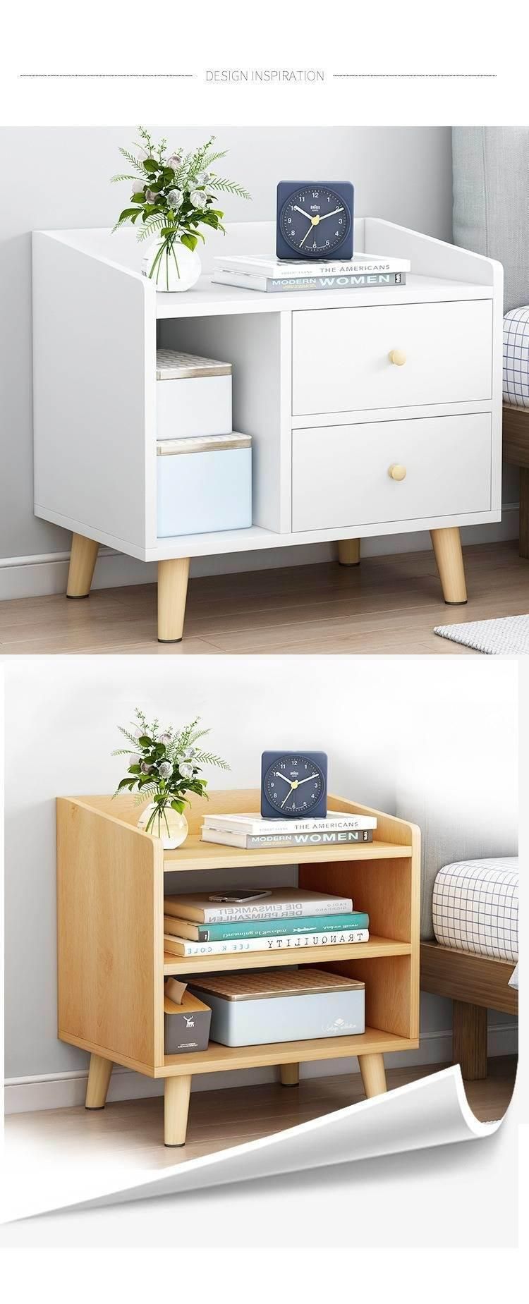 Bedside Cabinet with Drawers Modern Nordic Nightstand for Small Space