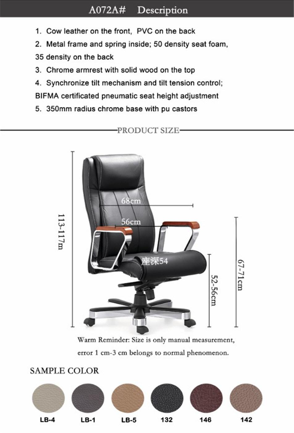 Modern Cow Leather High Quality Lumbar Support Manager Boss Chair