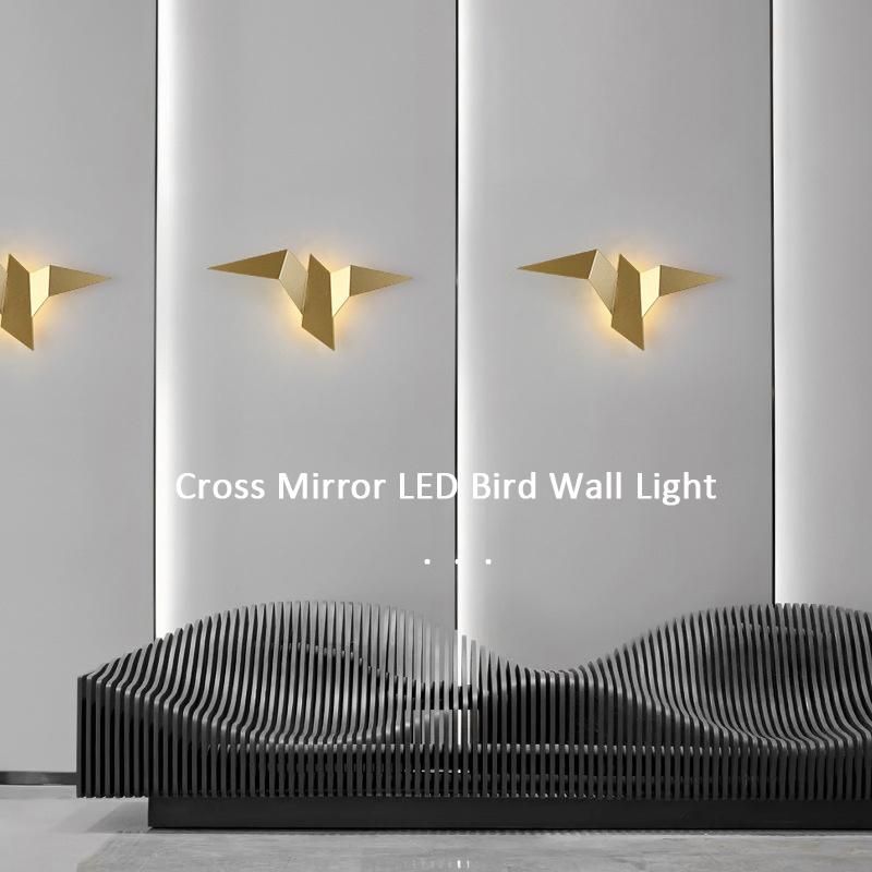 2022 Wholesale Flying Bird Front Desk Background Wall Hotel Corridor Light LED Wall Lamps Sconce Indoor