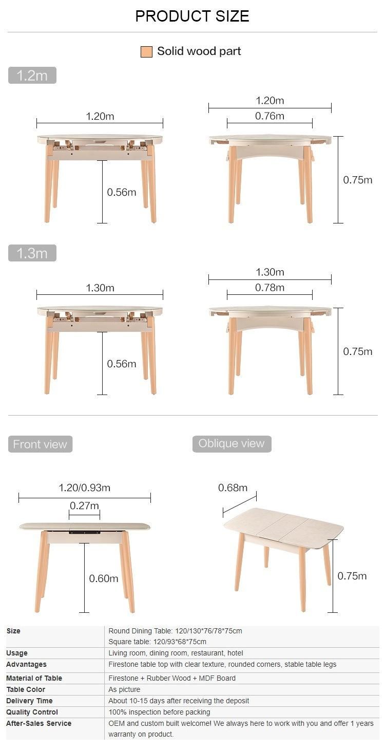 Furniture Modern Furniture Home Furniture Household Tempered Glass Folding Round Dining Table Solid Wood Feet Dining Table and Chair Sets Dining Room Furniture