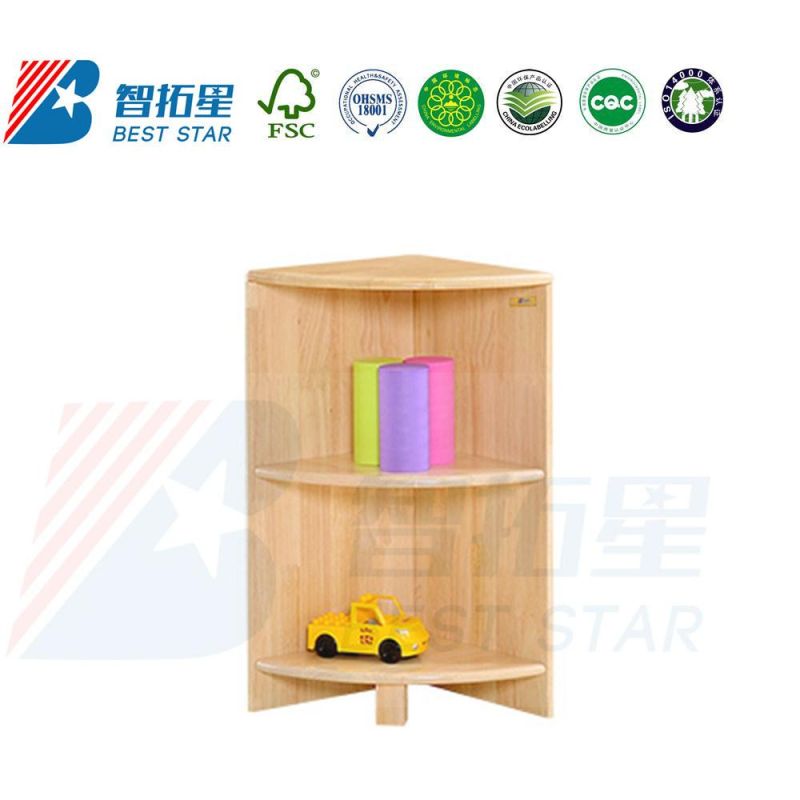 Day Care Furniture Display Sector Rack, Kids Toy Storage Cabinet, Nursery School, Preschool and Kindergarten, Play Furniture Wood Corner Cabinet