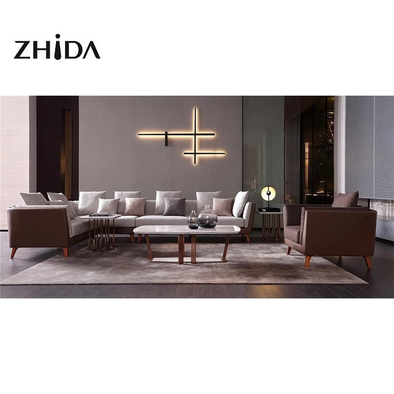 Wholesale Furniture Modern Design Sectional L Shape or 1+2+3 Fabric Sofa