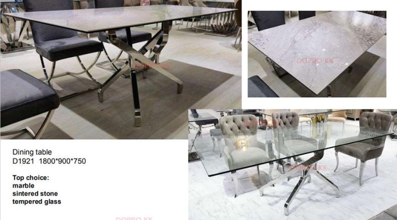 New Simple Home Furniture Kd Dining Table Stainless Steel Furniture