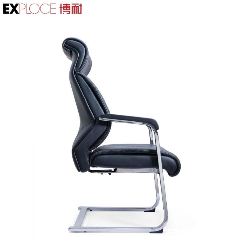 Modern Fancy Metal and Leather Elegant Design High Back PU Chair Dining Office Chair Living Room Kitchen Furniture