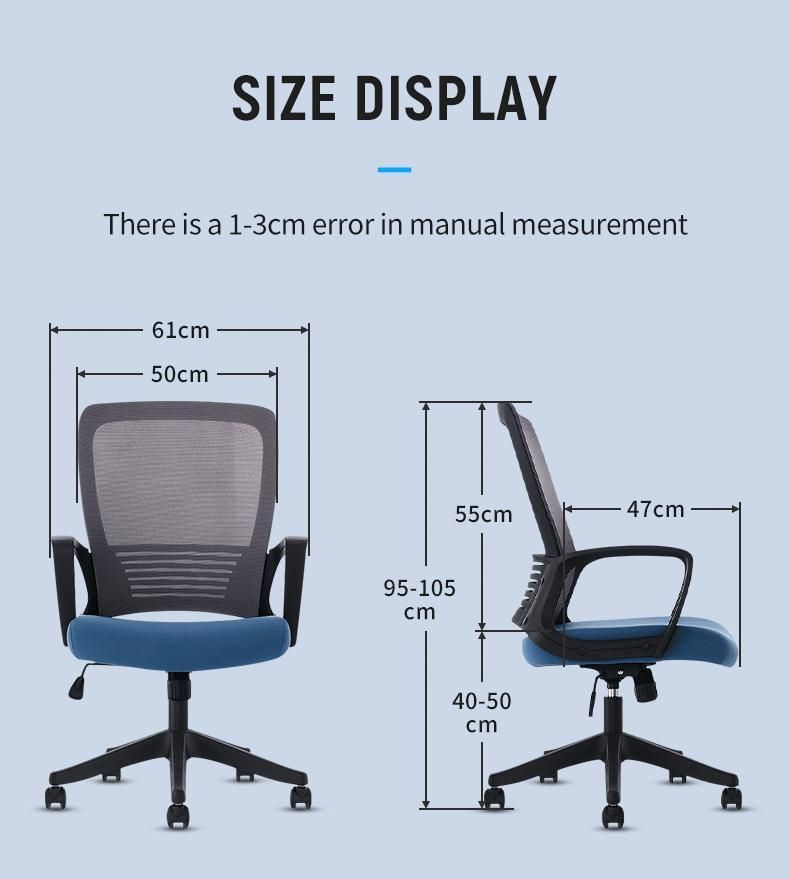 Computer Ergonomic Task Rolling Swivel Back Support Adjustable Modern Office Mesh Chair with Lumbar Support