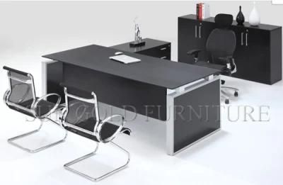 (SZ-OD395) Classic Black L Shape Office Furniture Office Executive Desk