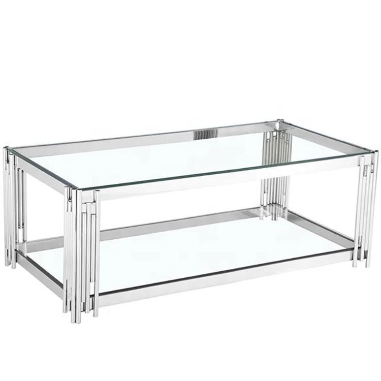 New Style Tempered Glass Top Luxurious Coffee Table Side Table for Wedding Banquet Event Furniture