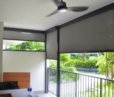 Motorized Waterproof Acrylic Fiber Outdoor Zip Screen Roller Blinds/Zip Blind